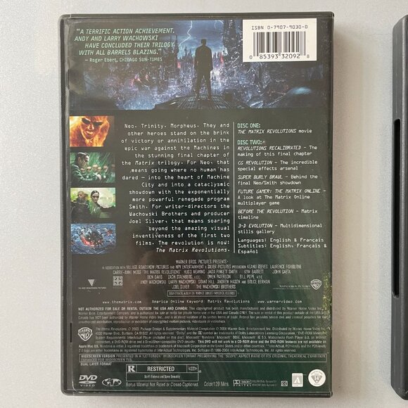 The Matrix 2 DVD Set Matrix Reloaded & Matrix Revolutions (2003 ) Rated R - Picture 3 of 10